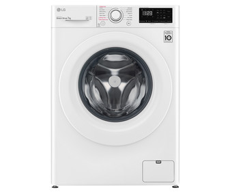 Lavadora LG F2WV3S70S3W, capacidad de carga: 7KG, clasificación energética: D, 1200RPM, H: 85cm, A: 60cm, F: 46cm.