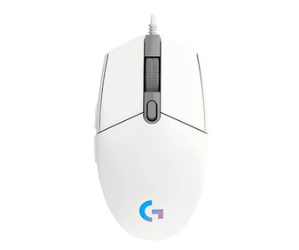 Ratón gaming LOGITECH G203 Lightsync blanco, iluminación RGB, 6 botones programables, 8000dpi max, conexión Usb.